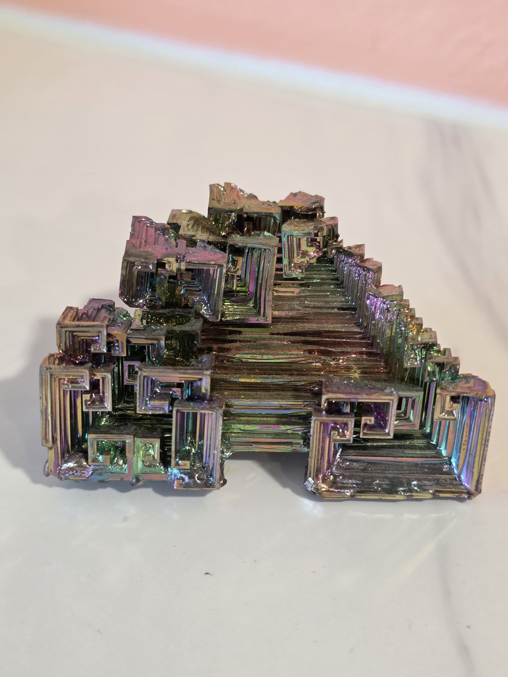 Iridescent Multicolor Bismuth Crystal Decorative Accent